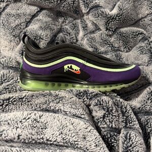 Men's Athletic Shoes - Black, Purple, Green